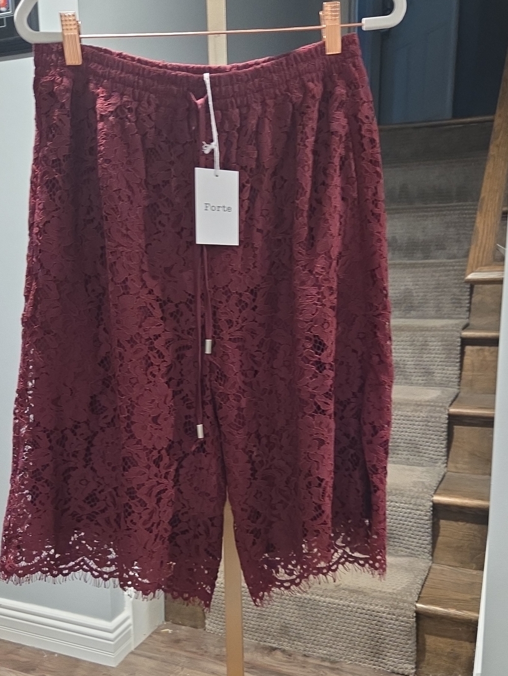 Forte Wine Lace Burmuda Shorts